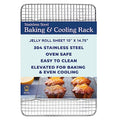 Ultra Cuisine Stainless Steel Baking Rack - 10x14.75 inch Jelly Roll Pan Wire - Oven Grill Sheet Pan - Oven Safe - Dishwasher Safe - Heavy Duty Wire Cooling Rack for Cooking Baking and Roasting - size: 10.0" x 14.75" 1-Pack