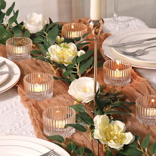 HAVITI 24 Pcs Large Tea Light Holders, Clear Glass Candle Holders, Votive Candle Holders for Table Centerpiece Wedding Table Decor(1.57" H 2.64" D) - color: Clear, size: 1.6" x 2.7"