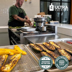 Ultra Cuisine Stainless Steel 8.5 x 12-inch Cooling and Baking Rack - Oven-Safe - Dishwasher-Safe - Heavy Duty - Tight Wire Bake for Oven Cooking - Quarter Sheet Pan - Ideal as Roasting Rack - size: 8.5" x 12.0" 1-Pack