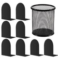 4 Pair Book Ends Metal BookEnds Universal Economy Bookend (Black, 4 Pair) - color: Black, size: 4 pair