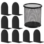 4 Pair Book Ends Metal BookEnds Universal Economy Bookend (Black, 4 Pair) - color: Black, size: 4 pair