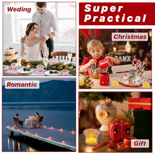 12 Pcs Clear Glass Tealight Candle Holders, Votive Candle Holders for Weddings, Parties, and Home Decor, 2.36" x 1.77" Small Glass Candle Holders for Centerpieces and Table Settings