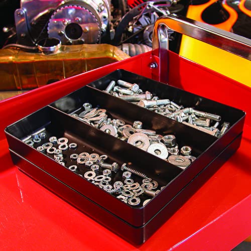 Ernst Manufacturing Toolbox Tray: Stackable Tray in Orange with 3 Compartments - Ideal for Trades, Mechanics, Electricians, Plumbers, Household Use, Hobbies, and More - Heavy Duty - Made in the USA - color: Orange, size: 3-Compartments