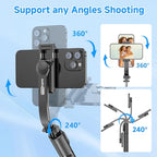 SelfieShow Selfie Stick, Extendable Selfie Stick Tripod with Wireless Remote and Tripod Stand, Portable, Lightweight, Compatible with iPhone 17 16 15 14 13 12 Pro Xs Max/Samsung Smartphone and More - style: Black