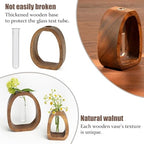 Modern Wooden Glass Test Tube Vase - Desk Plant Decor, Suitable for Home and Office Use - size: Large