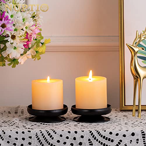 Pcs of 4 Spike Candle Holder Iron Candle Plate Pillar Candle Holder, Black, Decorative Iron Pillar Candle Plate, 3.6" Diameter Pedestal Candle Stand for LED & Wax Candles, Incense Cones, Spa, Weddings - size: 4 Pcs