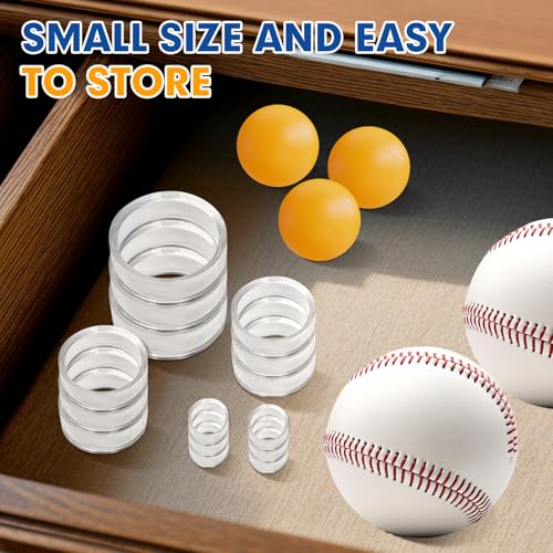 Small Clear Display Stand Ring Holder | 30 PCS (0.6 Inches) | Round Beveled Pedestal for Dragon Ball, Golf, Baseball, Egg, Spheres, Marble | Hold Up to 10lb | Perfect for Small Collections - size: Stand: 0.6 in-30 pcs