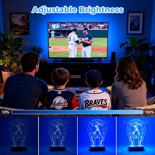 Loscarol Championship Ring Display Case, 10 Slots Baseball Ring Holder Case with LED Light, Acrylic Championship Ring Display Stand for Collection Sports Champion Rings
