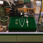 Green Velvet Jewelry Trays Stackable Jewelry Drawer Organizer Tray for Necklace Bracelets Rings Storage Display - size: Flat Tray for Multiple Jewelry