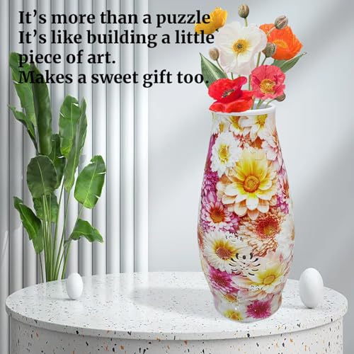 3D Puzzles for Adults Unique DIY Flower Vase - color: Daisy