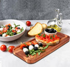 Acacia Wood Platter Small 12"X5.5" Charcuterie Boards Long Rectangle Decorative Trays Home Decor Cheese Board Wooden Serving Platters for Cookie, Snack, Dessert, Food Dish Cake Appetizer Plates - size: 12" × 5.5" × 0.6"