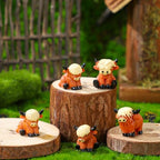 Suzile 50 Pcs Mini Resin Highland Cow Figurines Bulk Mini Cow Figurines Cute Resin Miniature Sculpture Ornament Highland Cows Gifts for Landscape Office Garden Desk Party Tabletop Decor