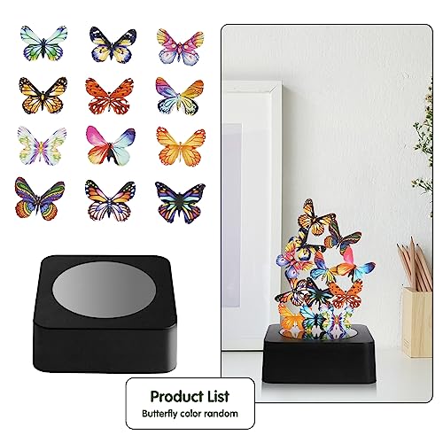 Desk Toys for Office for Adults Desktop Magnetic Butterflies Sculpture Desk Decorations for Women Office - size: Square Base