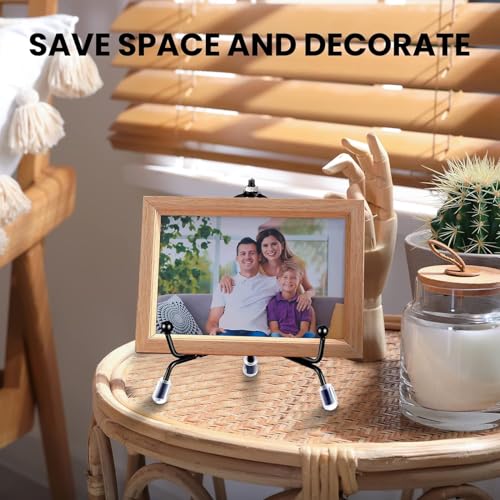Chumia 18 Pcs Anti Slip Plate Stands for Display, Black Iron Easel Plate Holder Picture Frame Holder Stand for Display Decorative Photo Tabletop Artwork (6, 8, 10 Inch) - size: 6, 8, 10 Inch