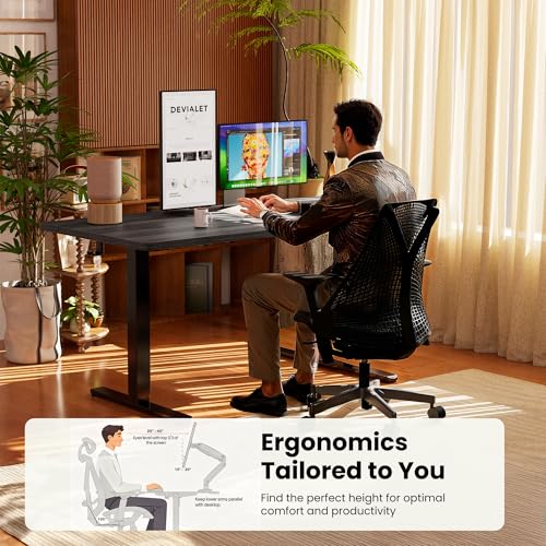 ErGear Height Adjustable Electric Standing Desk, 44 x 24 Inches Sit Stand up Desk, Memory Computer Home Office Desk, Grey - color: Grey, size: 43.3 X 23.6 Inches