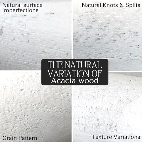 Wood Chain Link Decor – 13” White Wooden Decorative Object for Coffee Table Decor & Neutral Decor for Home – Modern Knot Accent for Shelf Styling, Books, or Housewarming Gifts - color: White