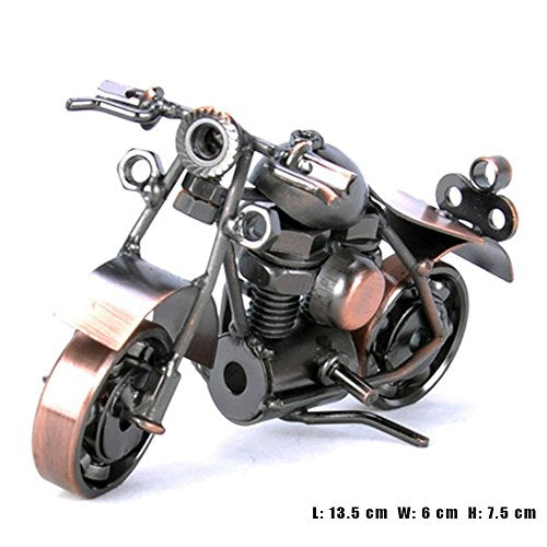 Trebisky Metal Motorcycle Decor Figurine Iron Motorcycle Sculpture Desk Decor Art Gift Vintage Home Office Decor Birthday for Men Friend Dad Son Him (Cruiser) - color: Copper Cruiser