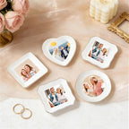 Custom Ceramic Ring Dish, Personalized Jewelry Tray with Photo, Earrings Necklaces Bracelet Watch Keys Trinket Holder for Nightstand, Mothers Day Bridesmaid Bestie Gift for Women - color: Photo