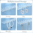OAOLEER Acrylic Necklace Organizer, Tall Necklace Holder Stand, Jewelry Organizer Display Hanger Rack with Bilateral Hooks for Necklaces Pendant Bracelets Ring (13.7 IN) - size: Tall 13.7In
