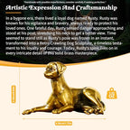 CHOVY Retro Crawling Dog Sculpture-Stretched Neck Pose, Handcrafted 100% Solid Brass-Ideal Home Decor Desk Ornament Collectible Art Piece Office Desk Accent Artistic Scene Decoration - style: Lying Dog