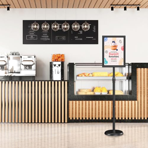 Relx Sign Holder Stand 11*17 inches - Adjustable Floor Standing Sign Holder - Signage Stand with Snap-Open Frame Display for Malls,Schools,Restaurants (black) - color: black1
