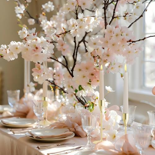 Gold Tall Taper Candle Holders,Set of 15,Modern Metal Candlestick Holders, Wedding Table Centerpiece,Mantel Decor, Elegant Home Dinner Party Housewarming Anniversary Festival Decorations - color: Gold, size: Set of 15