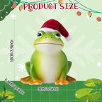 Christmas Frog Resin Statue - Christmas Frog Statue with Santa Hat for Xmas Tree Party Desk Decor Resin Figurine for Home Patio Office Decoration Cute Plant Statues for Tabletop Garden Decor - style: Christmas Frog