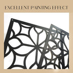 Glamativity Large 2 Pcs Set Black Metal Wall Sconce Candle Holder, 23 x 10'' Minimalist Retro Line Metal Wall Art Décor, 3D Textured Sculptures, Carved Metal Frame Wall Art Hanging for Living Room