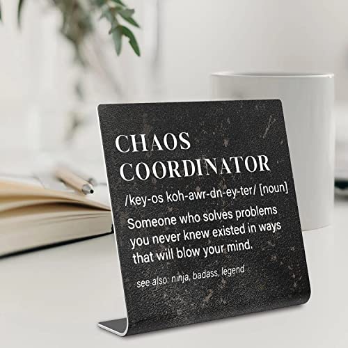 Chaos Coordinator Sign, Funny Office Desk Decor for Women, Men, Coworker, Mom, Friends, Boss, Lady, Decoration On Shelf Table Desk for Living Room Home Office dksg7 - style: CHAOS COORDINATOR