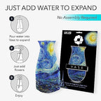 MODGY Expandable Flower Vase, Plastic Decorative Modern Foldable Printed Vases for Centerpieces for Wedding, Dining Table, Home Decor, Living Room, Bathroom, Starry Night, Vincent Van Gogh, 4 Pack - style: 4 Pack