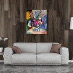 Wieco Art Canvas Wall Art Still Life of Peonies in a Vase 1907 by Henri Matisse Abstract Canvas Prints Art Pictures for Wall Decor and Home Office Decorations - size: 24"L x 20"W