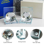 1 Pair Crystal Bookends with 80mm Clear Diamond, L Shaped Heavy Duty Book End for Shelves Non Skid Bookends Book Stopper, 4inch - color: Diamond