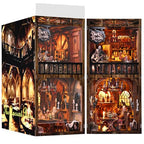 TOYQI Book Nook Kit, DIY Miniature Dollhouse Kit for Adults and Teens, Booknook Tiny House Kit Bookshelf Decoration 3D Wooden Puzzle Bookend - style: The Ancient Bar