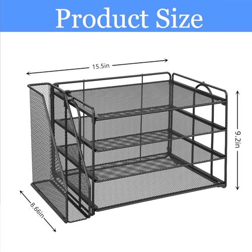 gianotter 4-Tier Paper Organizer With Magazine Holder, Desk Organizers and Accessories, Desk Accessories & Workspace Organizers, File Organizer for Office Supplies Storag (Black, 4-Tier) - color: Black, size: 4-Tier