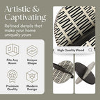 Set of 2 Gobiel Resin Orbs – Wood & Resin Decorative Object with Interlocking Geometric Design – Modern Home Decor for Office, Bedroom & Living Room – 7" & 10", Black & White