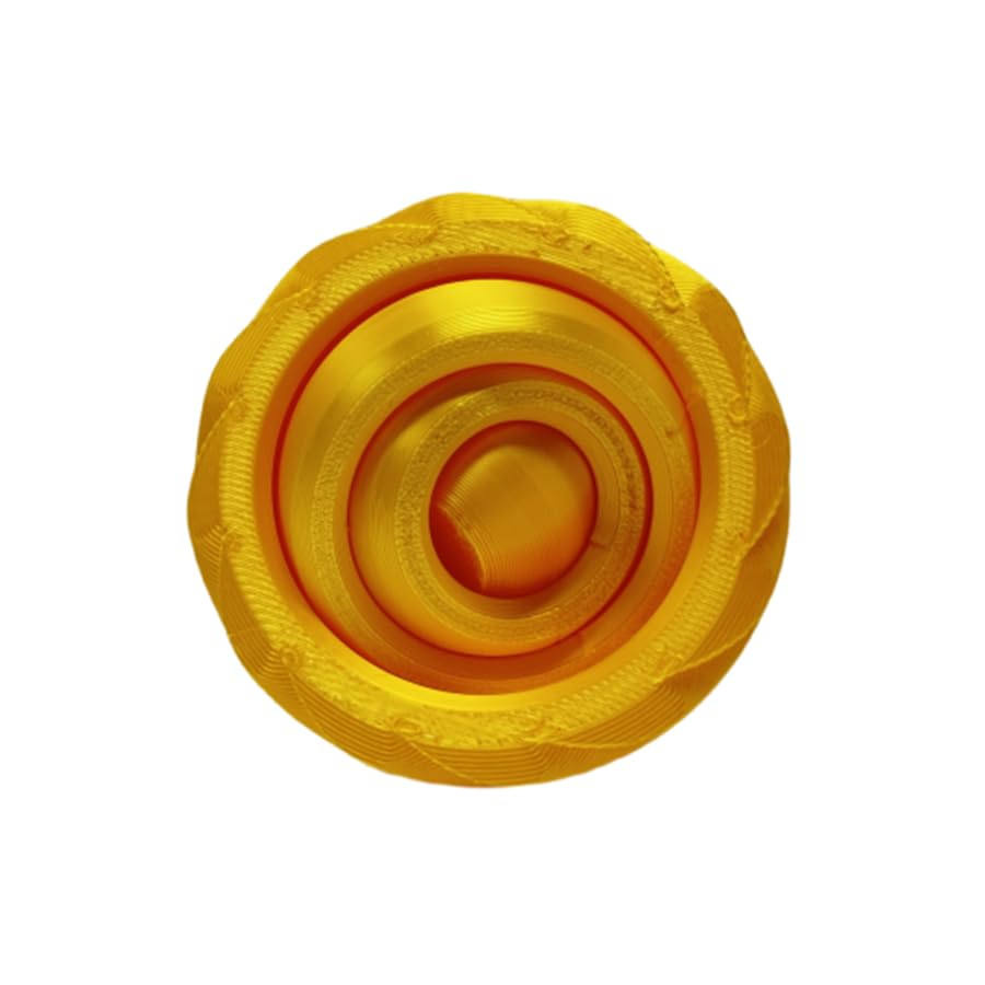 3D Printing Rotating Gyroscope Sculpture - Carved Desktop Decorative Ornaments, Personalized Home Office Gifts for Men and Women - color: 1yellow