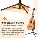 CAHAYA Guitar Stand Floor - Folding Universal Guitar Holder for Acoustic Electric Guitars Bass Guitar Adjust Height from 30.7 to 37 In Folding Tripod Guitar Stands with Neck Holder