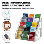 5 Tier Brochure Holder 12x13” Clear Acrylic Literature Display Stand Holds 3 Brochures in One Row Pamphlet Holder Display Stand for Booklets Flyers Table Signs Office Exhibition Store Home, 1 Pack