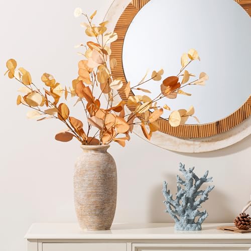 Ceramic Flower Vase, 12.5" Large Rustic Farmhouse Vases Home Decor Tall Pottery Decorative Pampas Vase for Table Living Room Entryway Mantel Bookshelf Bedroom Bathroom Kitchen-Yellow - color: 12.5“ H - Yellow