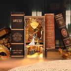 MiniCity DIY Book Nook Kit, Miniature Dollhouse Booknook Kit, 3D Wooden Puzzle Bookend Bookshelf Insert Decor with LED Light for Teens and Adults (Phantom of The Opera) - style: Phantom of The Opera