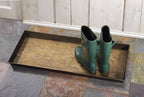 HF by LT Gingko Pattern Metal Boot, 30 x 13 inches, Antique Brass Finish - color: Gingko Pattern, Antique Brass Finish