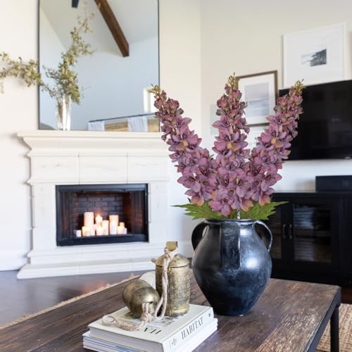 Briful 3PACK Artificial Delphinium Flowers – 36.2in Tall Faux Larkspur Silk Floral Stems Purple Fake Delphinium Flower for Indoor Home Decor Vase Arrangements - color: Purple