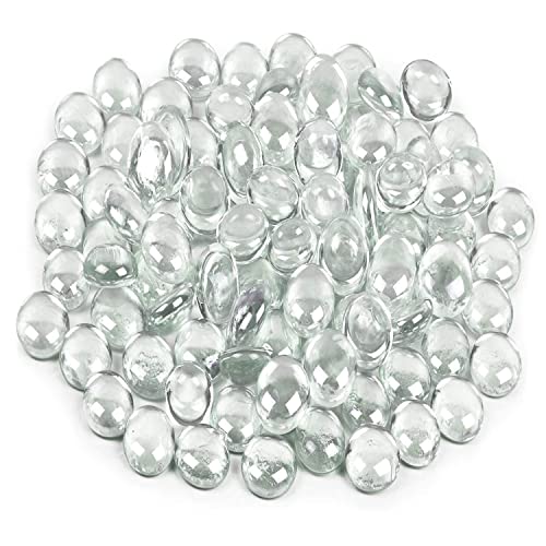 Galashield Flat Glass Marbles for Vases Clear Glass Gems Beads Pebbles Vase Filler (5 LBS, Approx. 540 PCS) - color: Clear, size: 5 LBS