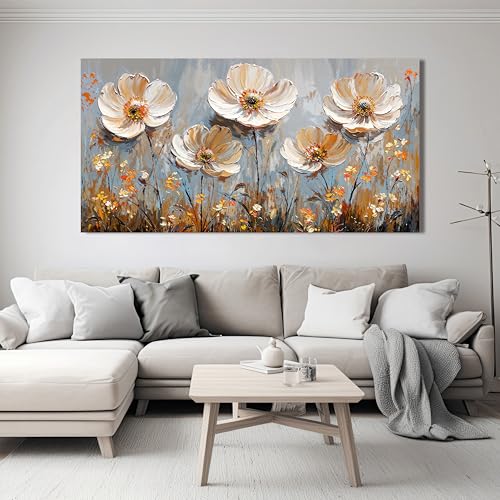 Canvas Wall Art Decor Art Work for Wall Decor Large Vintage Gold Wall Art Prints Wall Art Pictures for Living Room Nature Flower Wall Art Decorations Artwork for Walls Bedroom Office Decor 24" X 48" - color: XY-01G, size: 48"L x 24"W