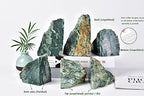 AMOYSTONE Kitchen Bookshelf Organizer | Natural Green Mica Stone Bookends 4-6LBS Heavy Base | Energy Crystal & Easy to Clean - color: Green, size: 4-6 Pounds