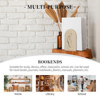 Single Line Minimalist Female Bookends for Shelves 2 Pcs Wooden Book Stopper Organizer for Home Office Libraries
