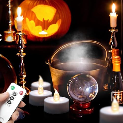 Hanzim Tea Light Candles with Remote Control,Flickering Flameless LED Candle,Long Lasting 400+Hours,Battery Operated with Timer for Home Decoration Seasonal &Festival Celebration WarmYellow (24pcs) - color: Remote-warm yellow, size: 24pack