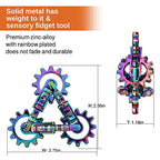 Infinity Gear Fidget Toy, Solid Metal Never Ending Flippy Novelty Kinetic Desk Toy, Relieve Stress, Anxiety, Promotes Focus, Keep Fingers/Hands Busy, Avoid Bad Habits (Rainbow) - color: Rainbow