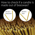 Danilovo Pure Beeswax Candles - Honey-Scented, Decorative Thin Taper Candles - Ideal for Birthday Decoration or Church Prayers - Drip Free, Tall & Smokeless Pack of 50 pcs, 7.3 x 0.24 inch - size: 7.3 in