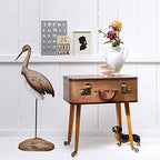 Rustic Wood Crane Nautical Decor - Tabletop & Coastal Beach Themed Decoration for Home Mediterranean Style - size: Large